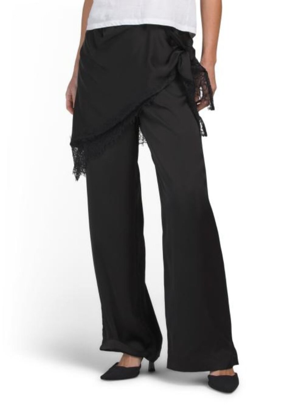 LA VIE REBECCA TAYLOR Lighter Weight Satin Straight Leg Pants